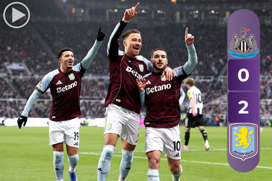Newcastle 0-2 Aston Villa